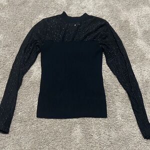 Elegant Black Long Sleeve Women's Top